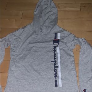 A boys thin grey champion long sleeve